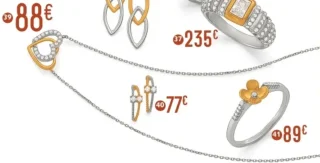 Collier en or jaune, argent rhodié et oxydes de zirconium n° 39 Le Manège à Bijoux