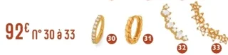 Piercings d'oreilles en or n° 30 à 33 Le Manège à Bijoux