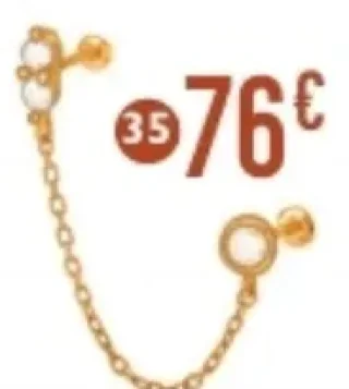Mono boucle d'oreille en or jaune et oxydes de zirconium n° 35 Le Manège à Bijoux