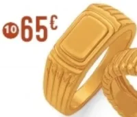 10. chevalière en plaqué or, doré à l'or fin, taille 56