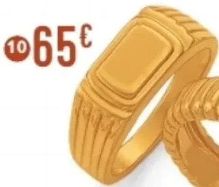 10. chevalière en plaqué or, doré à l'or fin, taille 56