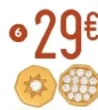 6. boucles en plaqué or, doré à l'or fin et oxydes de zirconium