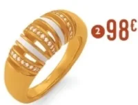 2. bague en plaqué or, doré à l'or fin, oxydes de zirconium et laque, taille 54