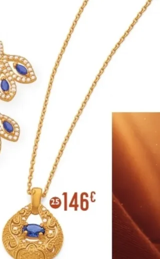Collier en plaqué or, doré à l'or fin et oxydes de zirconium Le Manège à Bijoux