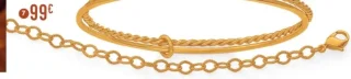 Bracelet en plaqué or, doré à l'or fin PO, 18 cm