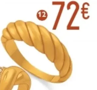 Bague en plaqué or, doré à l'or fin PO, taille 54