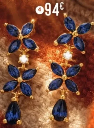 Boucles en plaqué or, doré à l'or fin et oxydes de zirconium PO