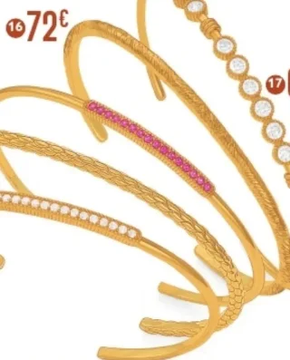 Le Manège à Bijoux E.Leclerc Bracelet jonc en plaqué or, diamètre petit modèle (16)