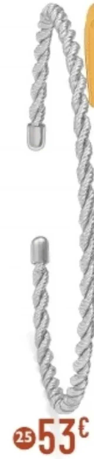 Le Manège à Bijoux E.Leclerc Bracelet jonc en argent rhodié, diamètre petit modèle (25)