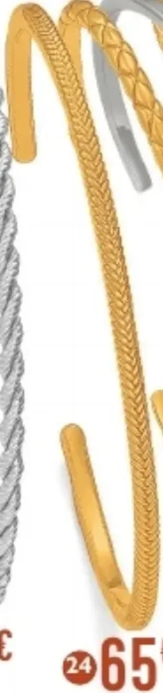 Le Manège à Bijoux E.Leclerc Bracelet jonc en plaqué or, diamètre petit modèle (24)