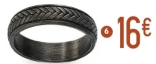 Bague en acier vieilli, taille 62