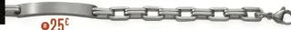 Bracelet identité en acier, 21 cm