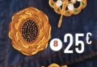 Broche en acier doré et oxydes de zirconium Le Manège à Bijoux