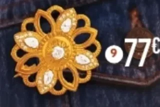 Broche en plaqué or et oxydes de zirconium Le Manège à Bijoux