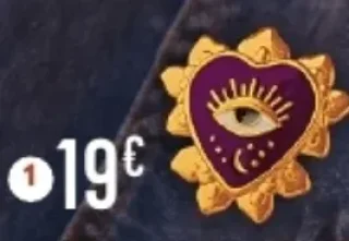 Broche en acier doré et laque Le Manège à Bijoux