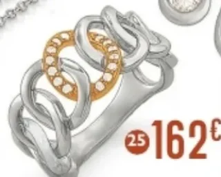 Bague oxydes de zirconium Le Manège à Bijoux, taille 54, or jaune et argent rhodié dont 0,77 g d'or