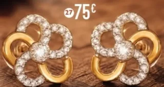 Boucles oxydes de zirconium Le Manège à Bijoux, or jaune et argent rhodié dont 0,32 g d'or