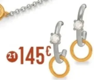 Créoles oxyde de zirconium Le Manège à Bijoux, or jaune et argent rhodié dont 0,62 g d'or