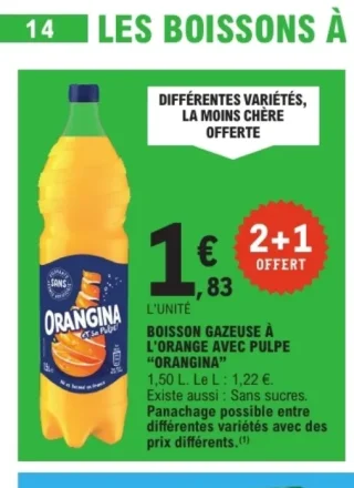 Boisson gazeuse à l'orange avec pulpe "Orangina"