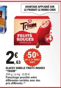 GLACES VANILLE FRUITS ROUGES "TRIUM"