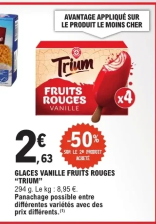 GLACES VANILLE FRUITS ROUGES "TRIUM"