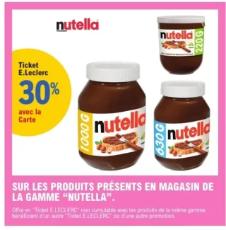 Produits de la gamme Nutella