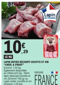 Lapin entier découpé cocotte et vin Loeul & Piriot