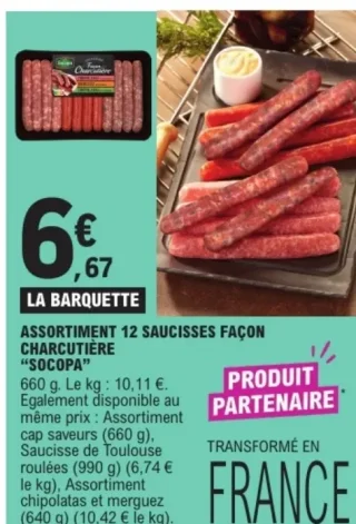 Assortiment 12 saucisses façon charcutière Socopa