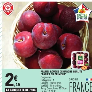 Prunes rouges démarche qualité "Panier du Primeur"