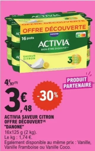 Activia Saveur Citron Danone