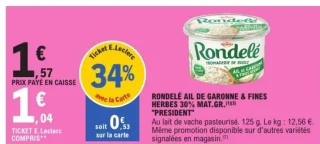 Rondelé ail de Garonne & fines herbes Président