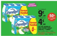 Lait uht Grandlait demi-écrémé format familial Candia