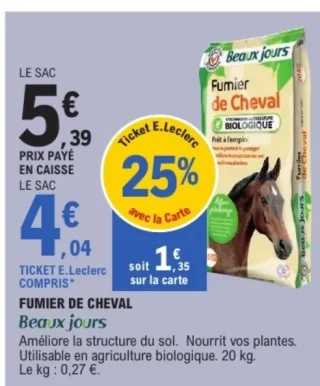 Fumier de cheval Beaux Jours
