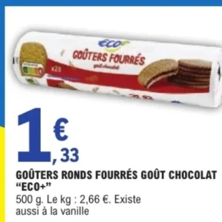 Goûters ronds fourrés goût chocolat ECO+