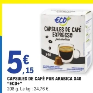 Capsules de café pur arabica X40 ECO+