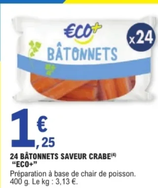 24 bâtonnets saveur crabe "Eco+"