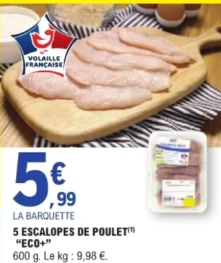 5 escalopes de poulet "Eco+"