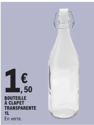 Bouteille à clapet transparente 1L