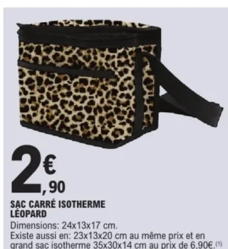 Sac carré isotherme léopard