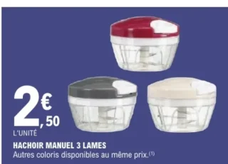 Hachoir manuel 3 lames