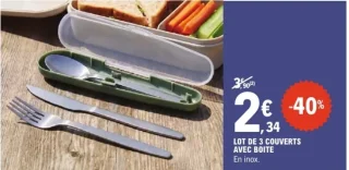 Lot de 3 couverts avec boîte