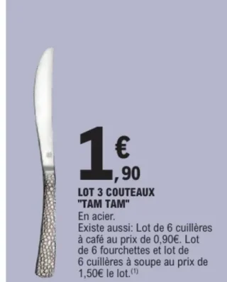 LOT 3 COUTEAUX "TAM TAM"