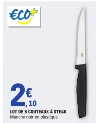 Eco+ LOT DE 6 COUTEAUX À STEAK