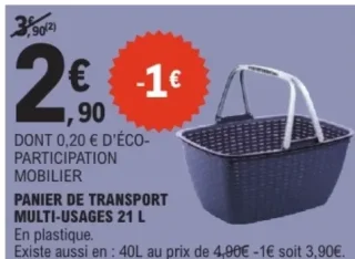 Panier de transport multi-usages 21 L Eco+