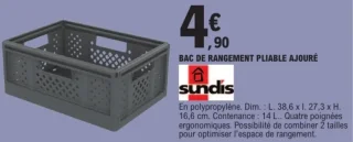 Bac de rangement pliable ajouré Sundis
