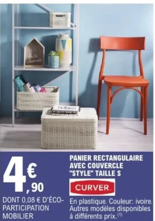 Panier rectangulaire avec couvercle "Style" Taille S Curver