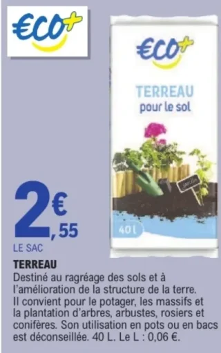 Terreau pour le sol Eco+