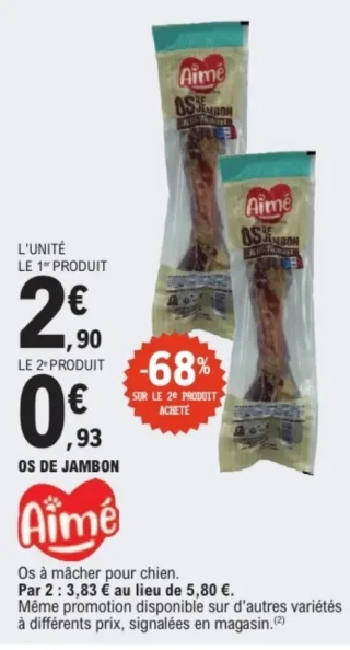 Os à mâcher pour chien Os de jambon Aimé