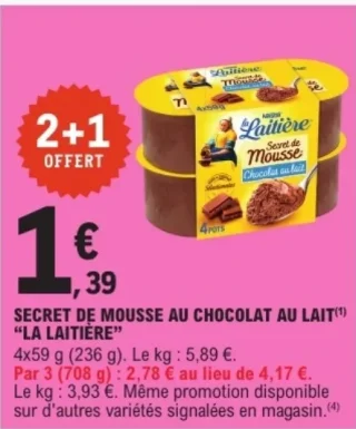Secret de Mousse au Chocolat au Lait La Laitière