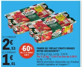 Panier de Yoplait Fruits Rouges Offre Découverte